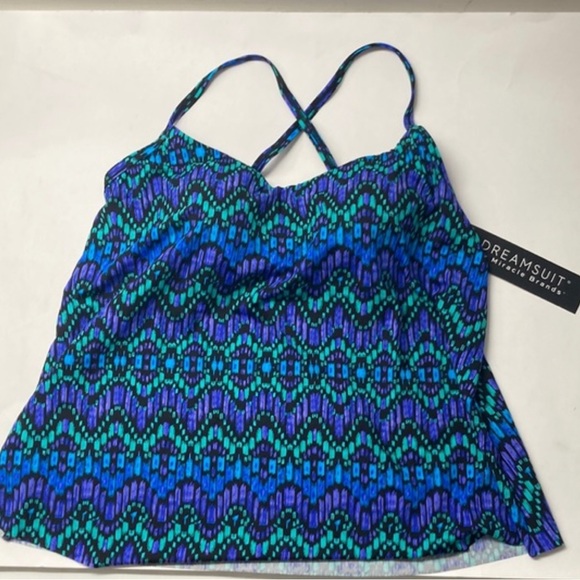 Miracle Brands Womens 14 Tankini Top Slimming Control NWT - Picture 2 of 5